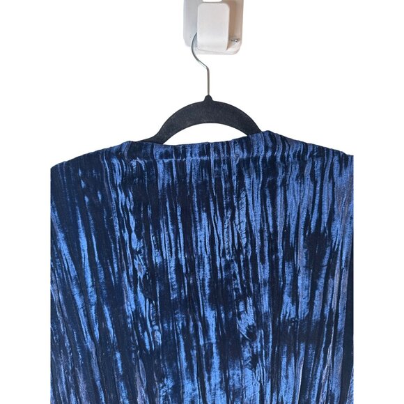 2/$30 ZARA W/B Collection Medium Velvet Navy Royal Blue Tie-Dye Top - Picture 9 of 11